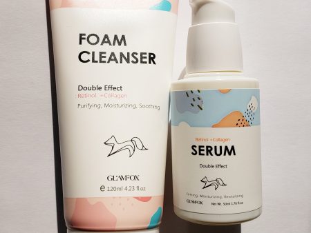 Glamfox Double Effect Retinol and Collagen Foam Cleanser and Serum Duo For Cheap