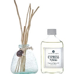 CYPRESS & SEA by Northern Lights , SET-FRAGRANCE DIFFUSER OIL 6 OZ & 6X WILLOW REEDS & DIFFUSER BOTTLE Online Hot Sale