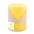 GINGER TEA & LEMON by Northern Lights , ONE 3x4 inch PILLAR CANDLE.  BURNS APPROX. 80 HRS. Online