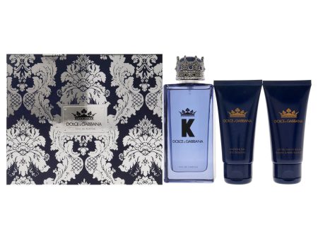 K by Dolce and Gabbana for Men - 3 Pc Gift Set 3.3oz EDP Spray, 1.6oz Shower Gel, 1.6oz After Shave Balm Discount