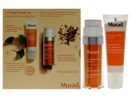 Under The Microscope The Power Brighteners Kit by Murad for Women - 2 Pc 1oz Vitamin C Glycolic Serum, 1.7oz Essential C Day Moisture SPF 30 Online Sale